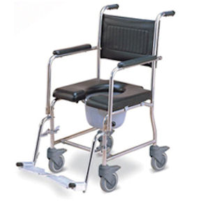 כסא שרותים ורחצה עם גלגלים - עשוי נירוסטה  201